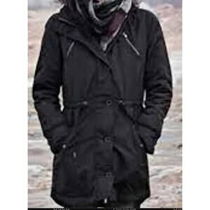 ATHLETA Primaloft Peak Hooded Parka Jacket Coat Black XS Active Outdoors XS READ